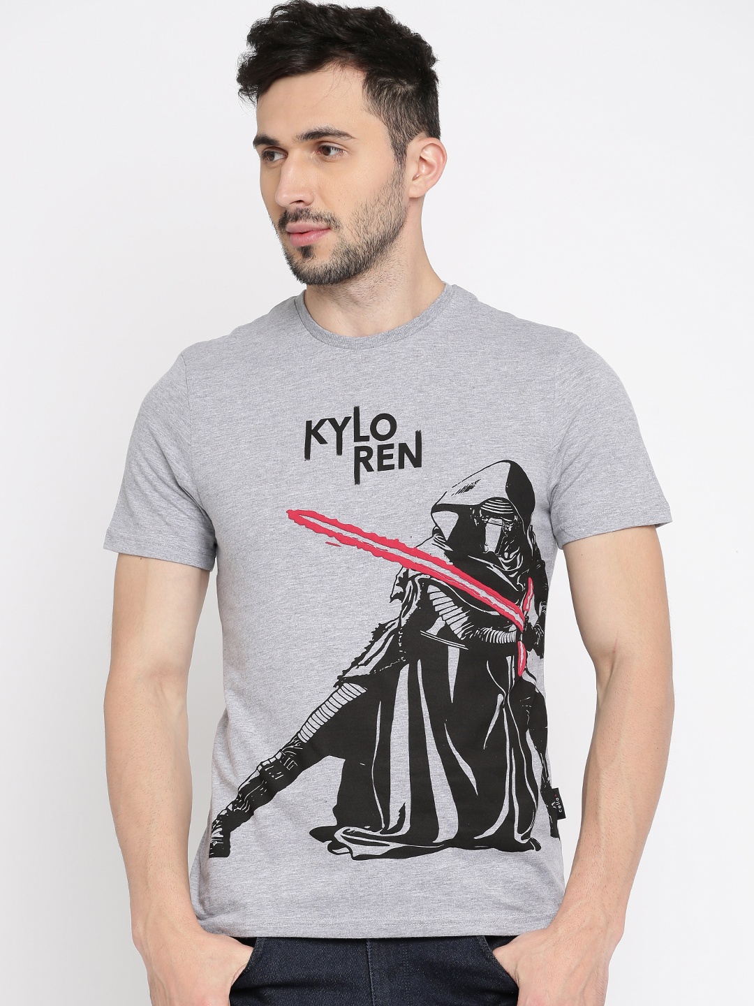 

Celio Star Wars Men Grey Printed Round Neck T-shirt