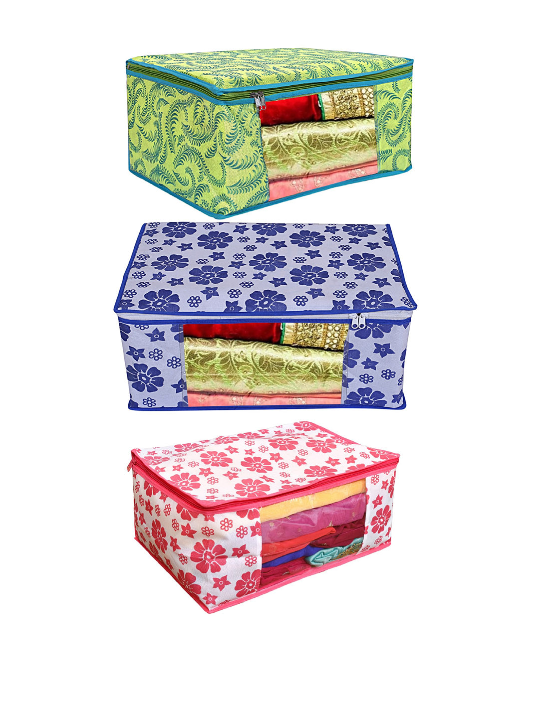 

Home Fresh 3-Pieces Printed Multiutility Covers, Blue