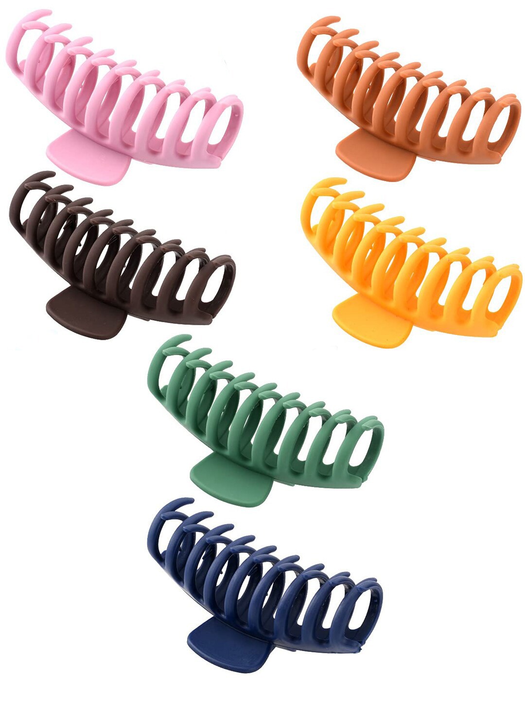 

VAGHBHATT Set Of 6 Long Spiral Hair Claw Clip, Green