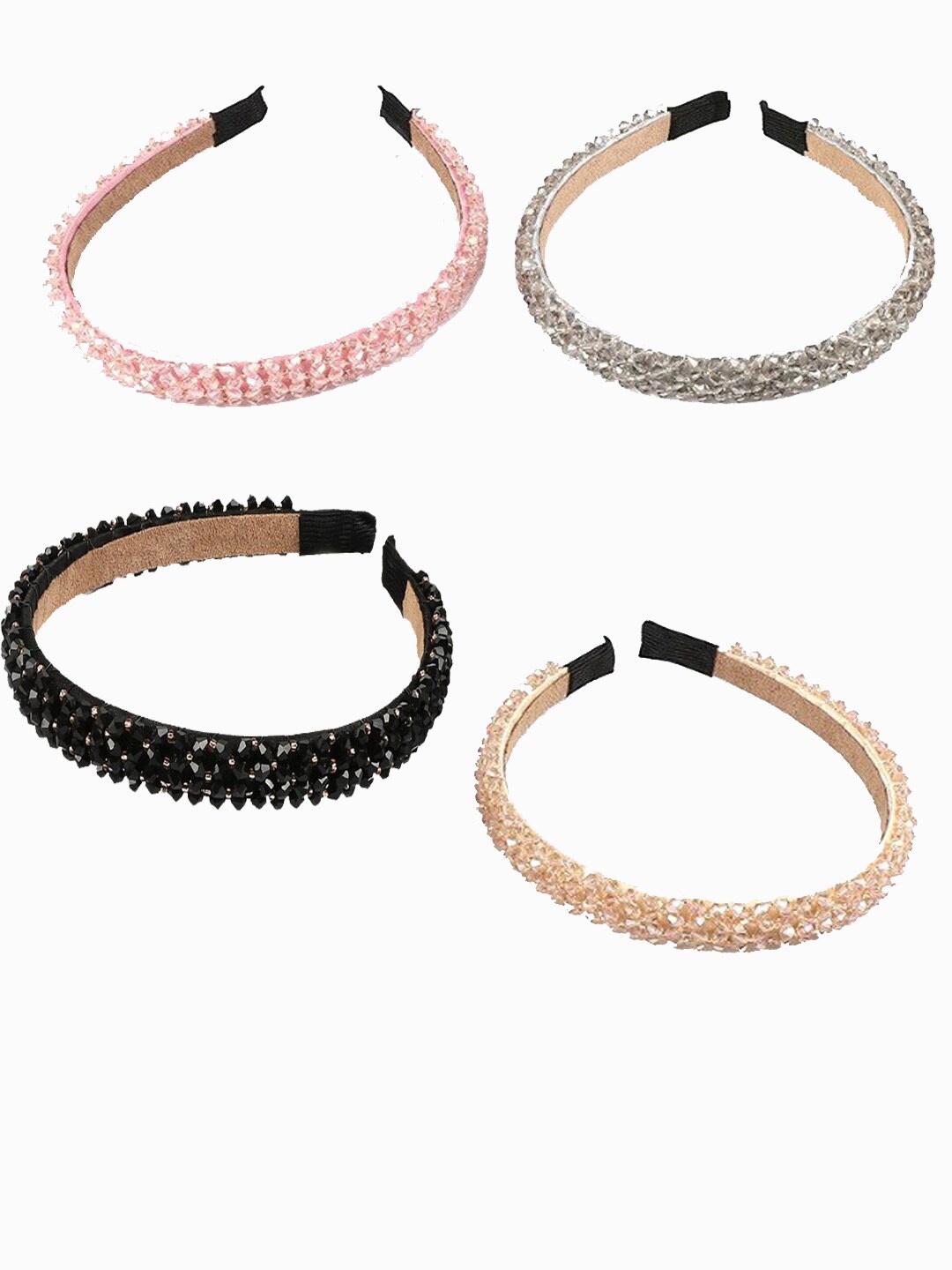 

VAGHBHATT Women Set of 4 Embellished Hairband, Pink