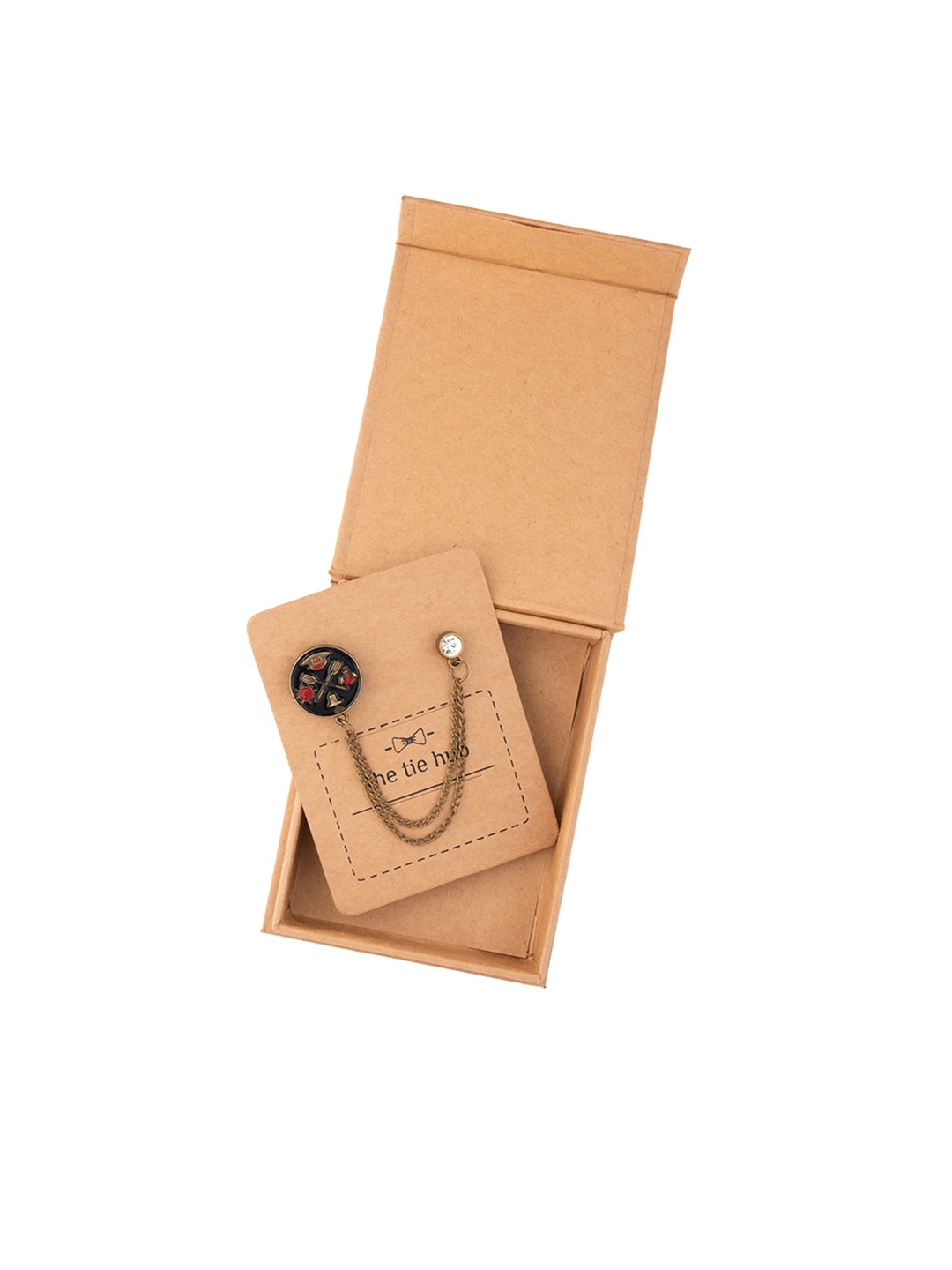

The Tie Hub Men Brass Sailor-Charm Lapel PIn, Black