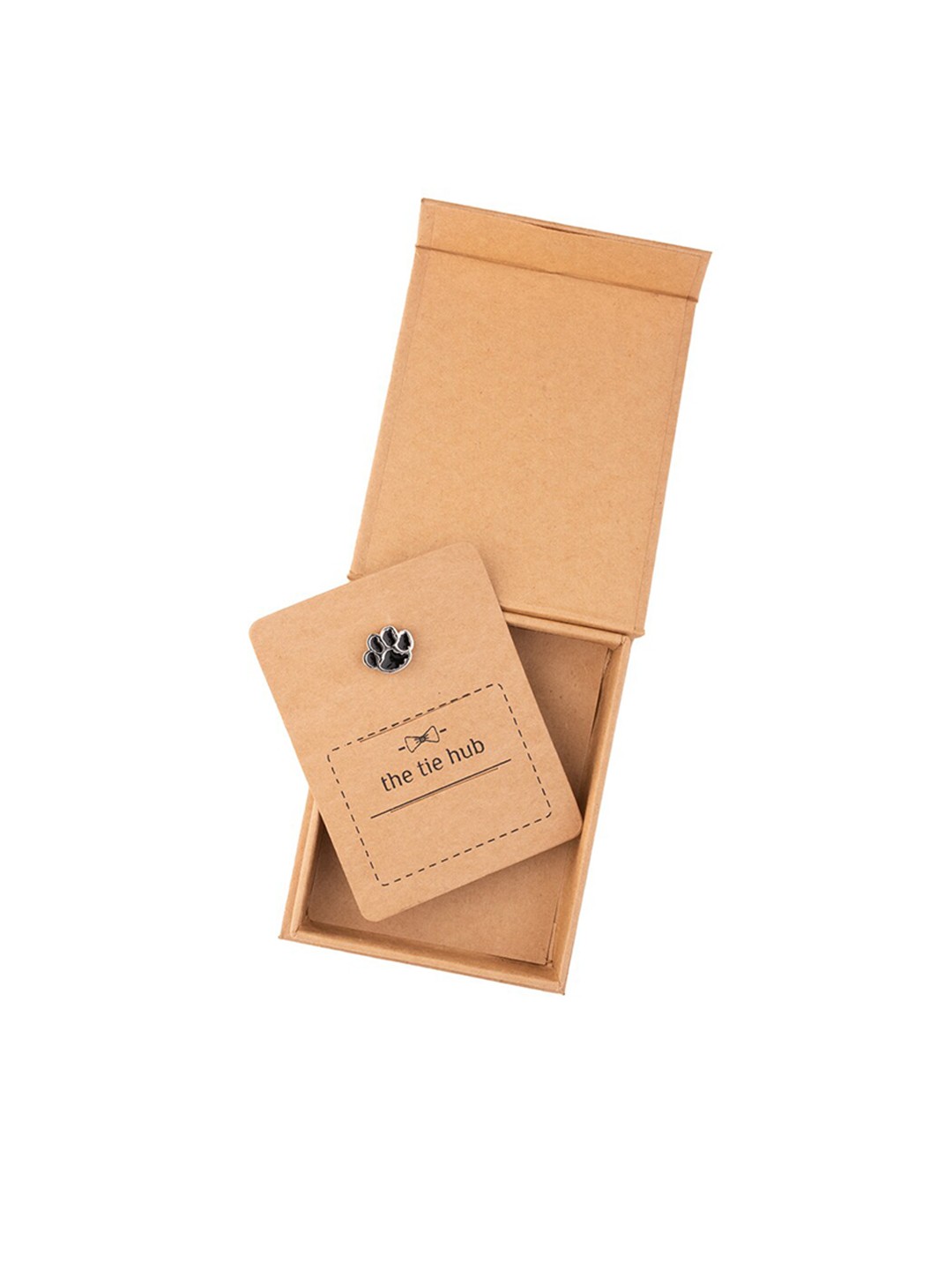 

The Tie Hub Men Paw Print Brooch Lapel Pin, Black