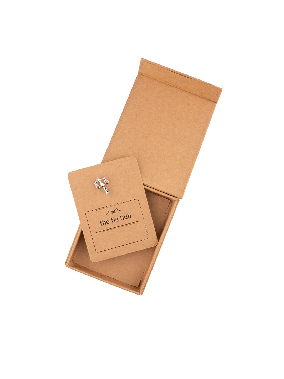 

The Tie Hub Brass Law Weighing Scale Brooch, Silver