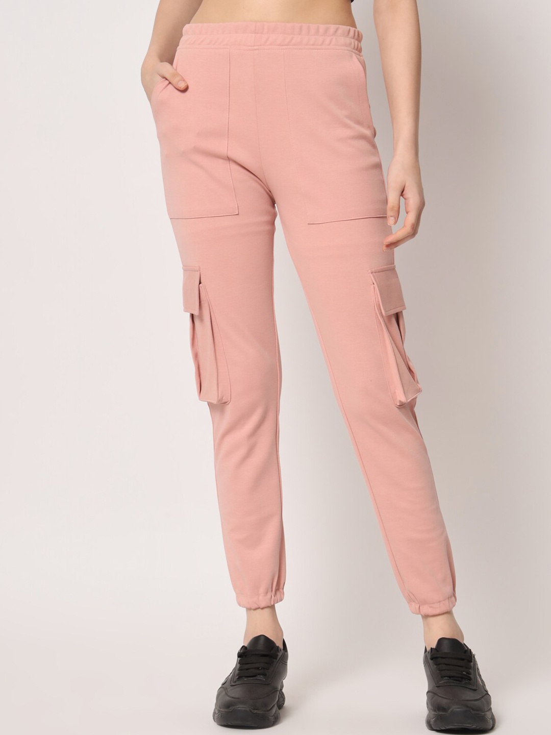 

Yuvraah Women Regular Fit Rapid-Dry Joggers, Pink