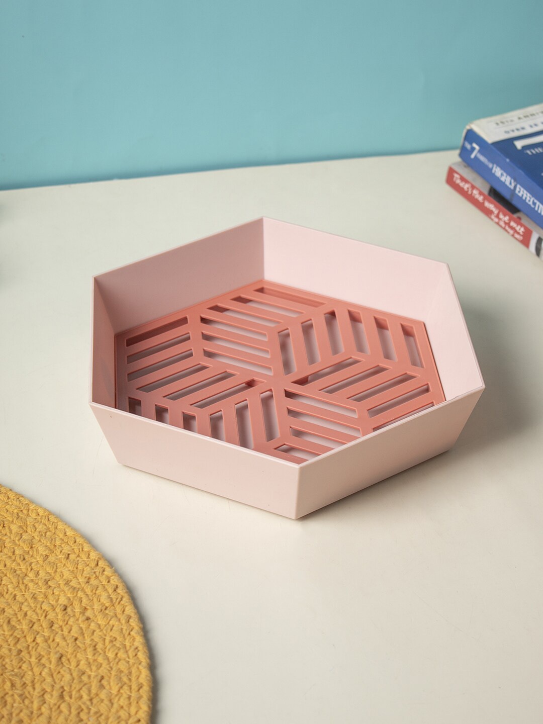 

Market99 Pink & Peach Coloured Textured Serving Tray