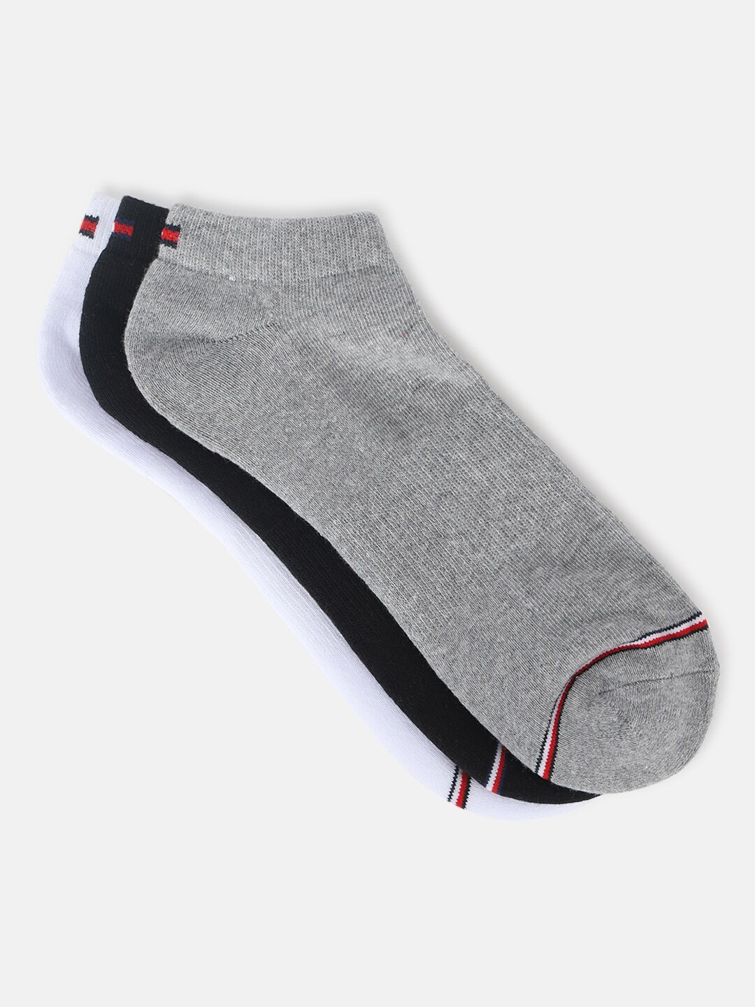 

Tommy Hilfiger Men Pack Of 3 Ankle Length Socks, Grey