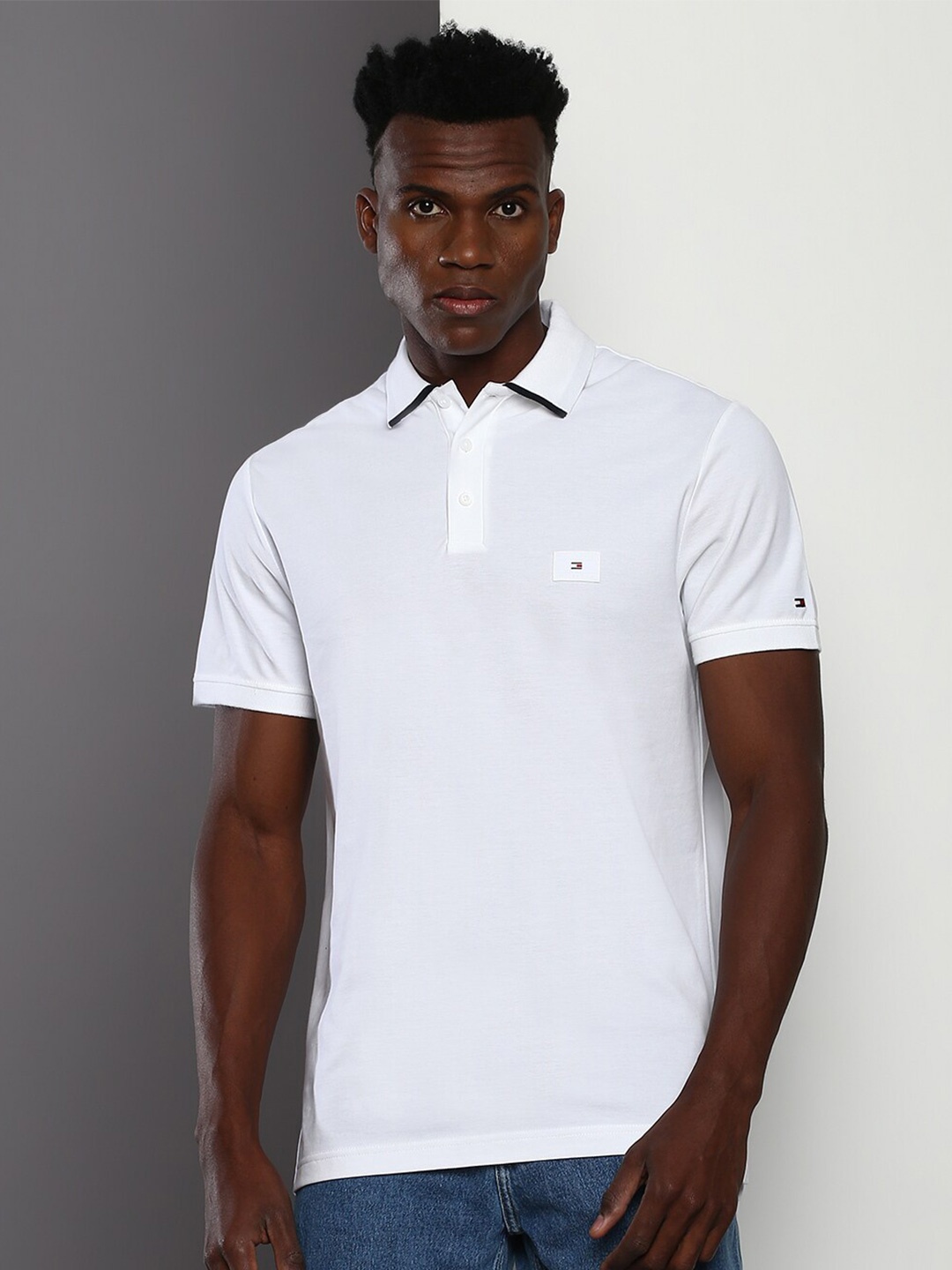 

Tommy Hilfiger Polo Collar Pure Cotton T-shirt, White