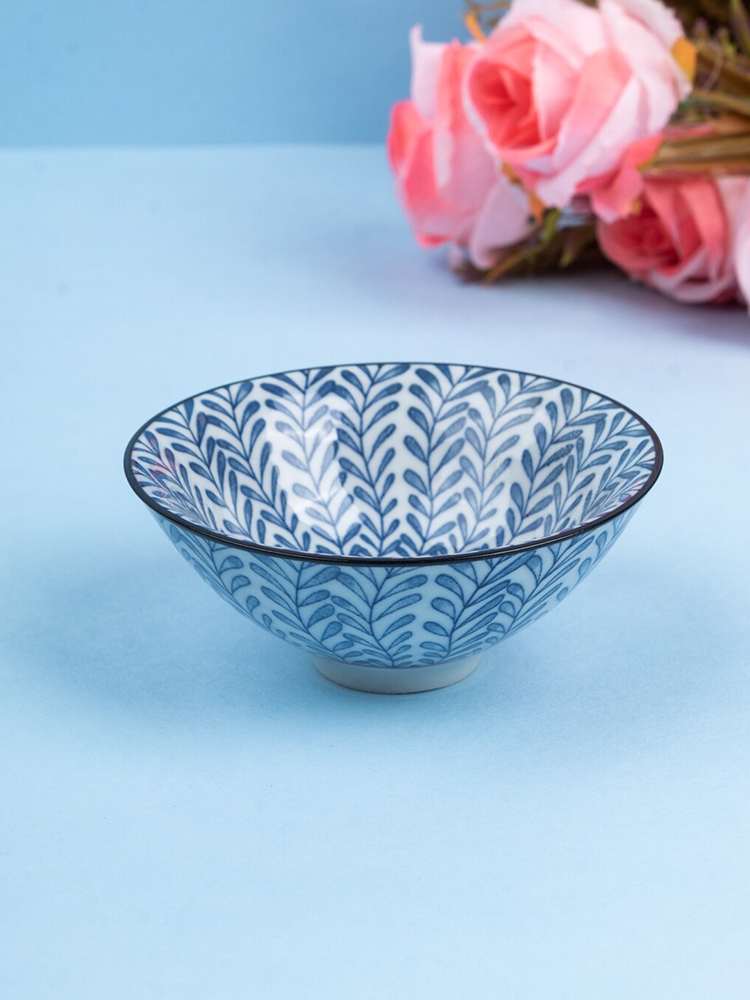 

MARKET99 Blue & White Printed Ceramic Serving Bowl