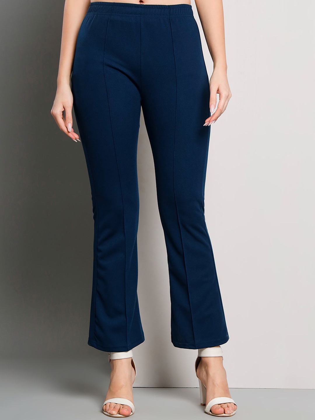 

Q-rious Women Bootcut High-Rise Trousers, Blue