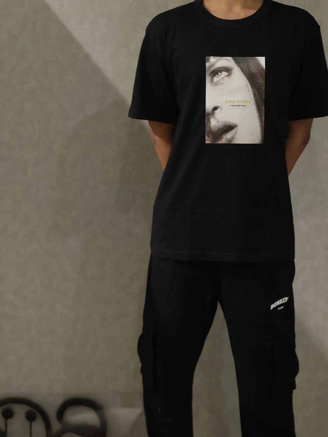 

Bonkers Corner Black Graphic Printed Drop Shoulder Sleeves Cotton Oversized T-shirt