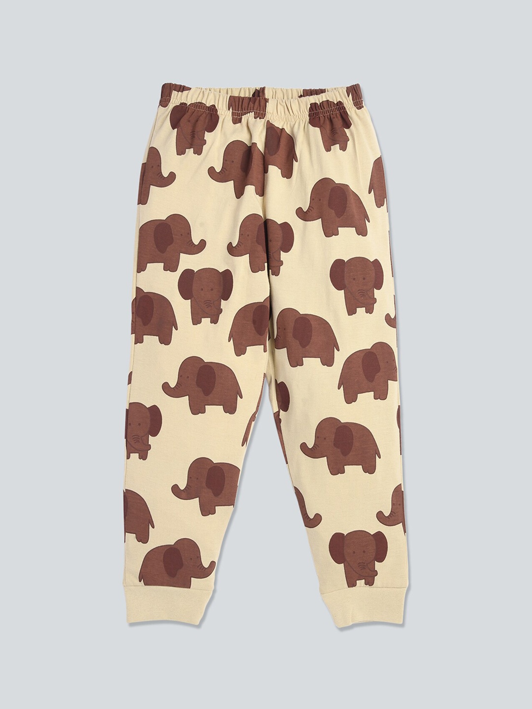 

BE AWARA Kids Animal Graphics Printed Relaxed-Fit Cotton Joggers, Beige