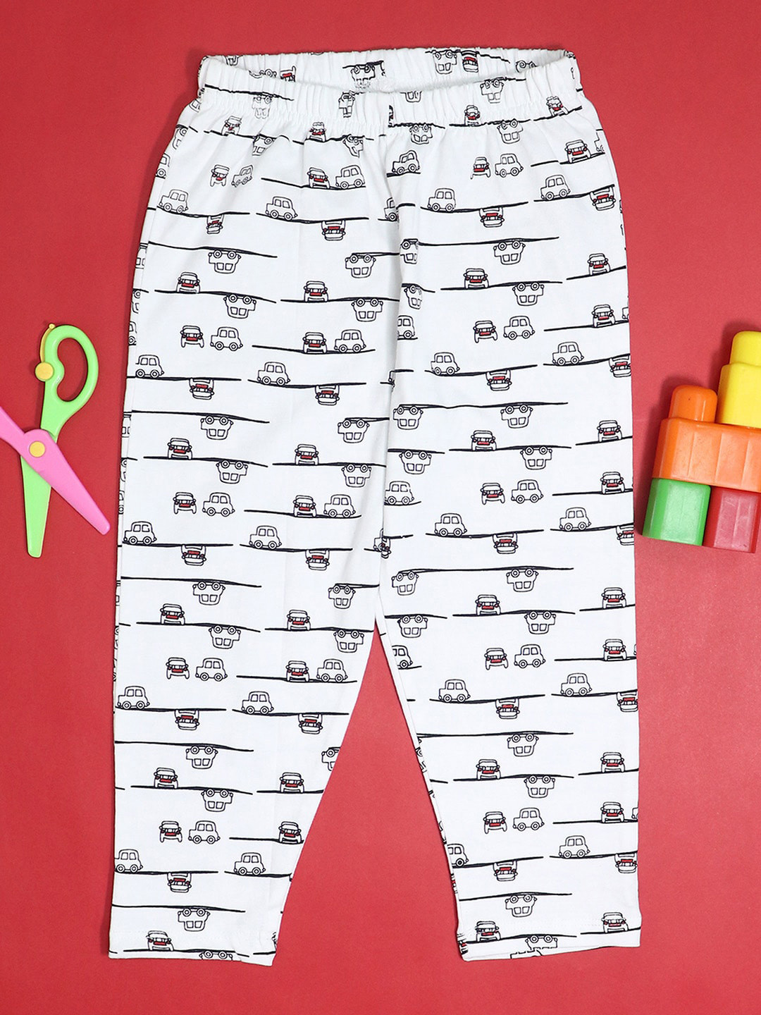 

BE AWARA Kids Printed Cotton Lounge Pants, White