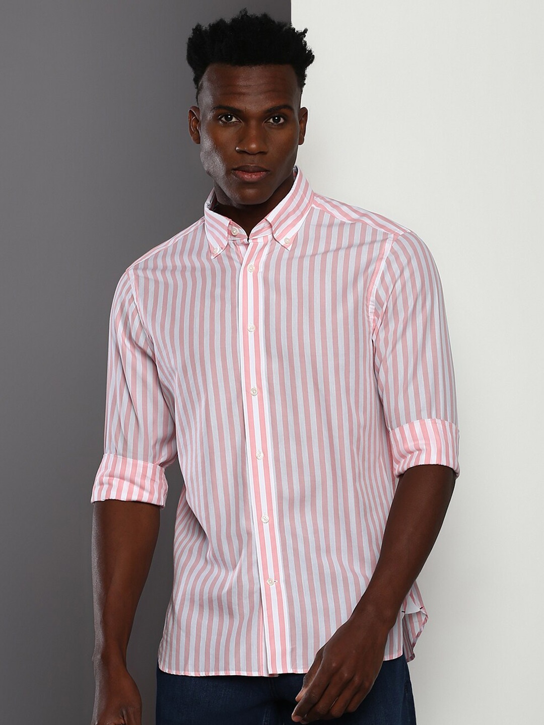

Tommy Hilfiger Striped Long Sleeves Cotton Casual Shirt, Pink