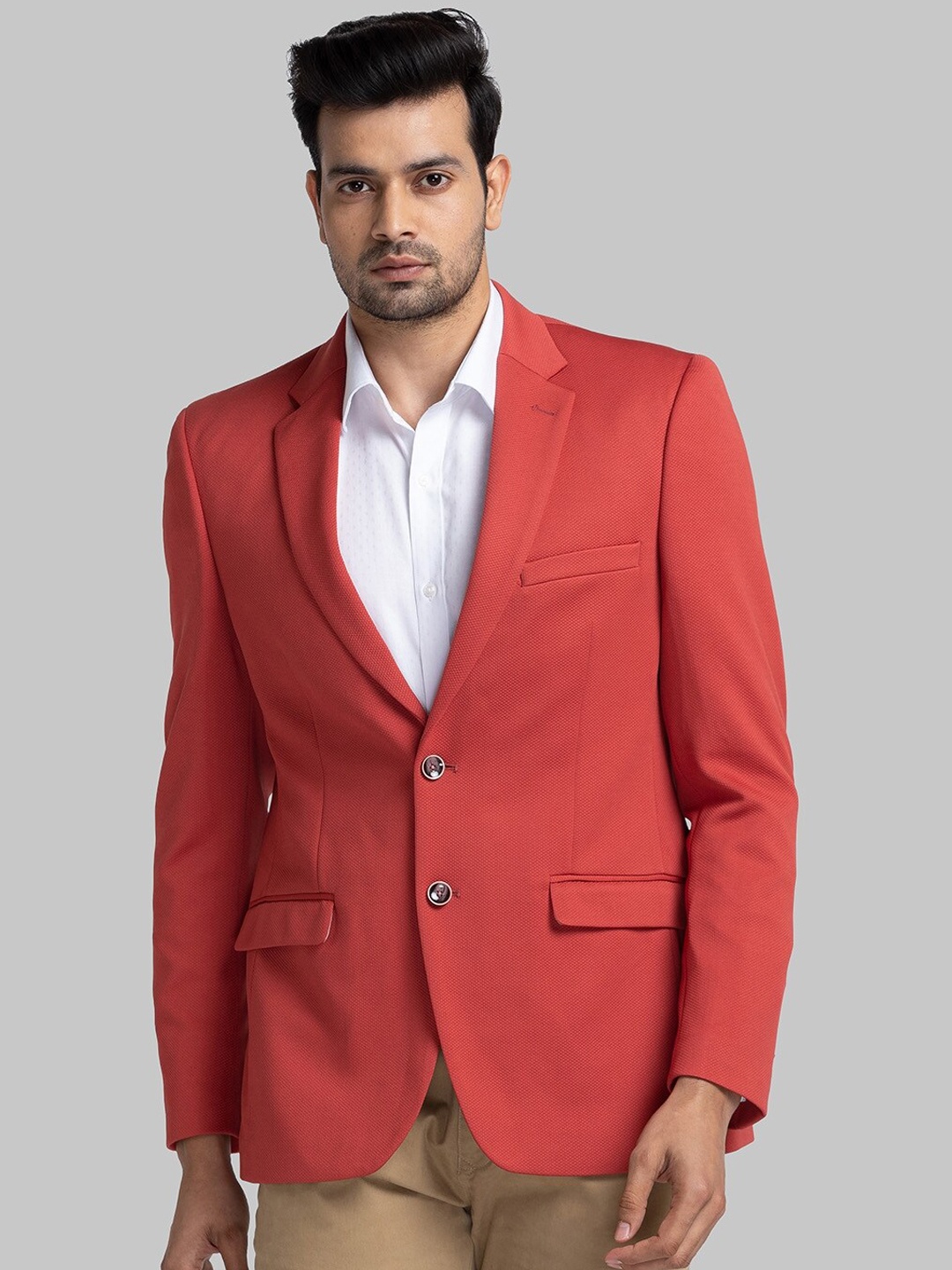 Raymond Contemporary-Fit Medium Single Breasted Formal Blazer, Red