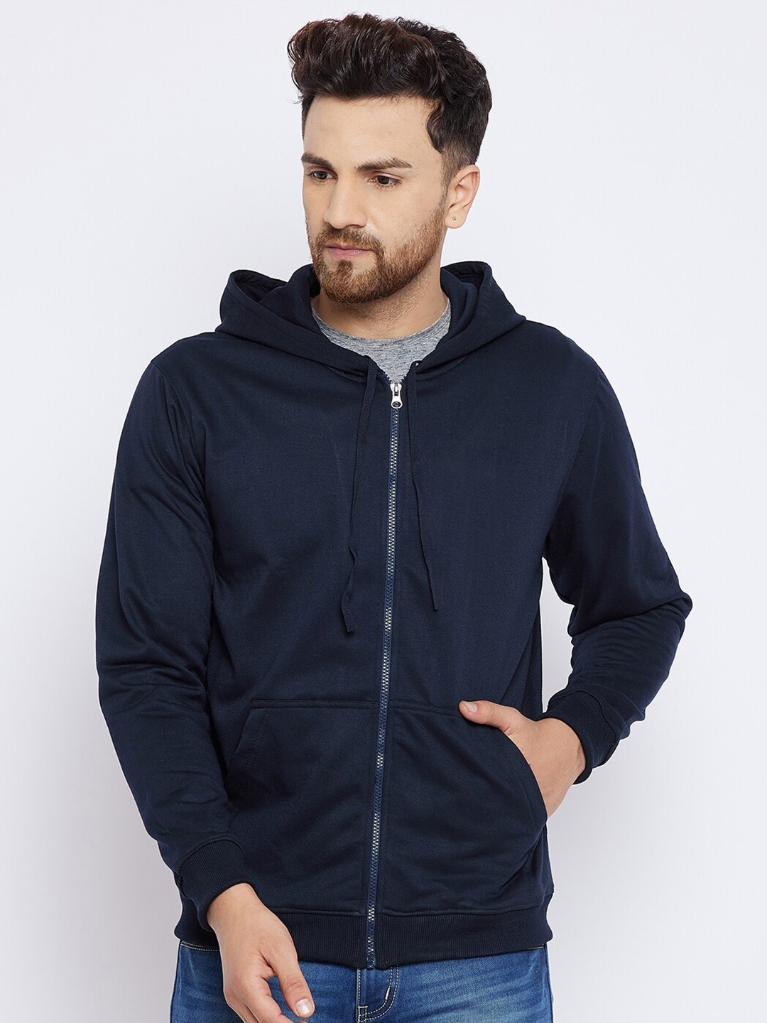 

FRENCH FLEXIOUS Hooded Cotton Sweatshirt, Navy blue