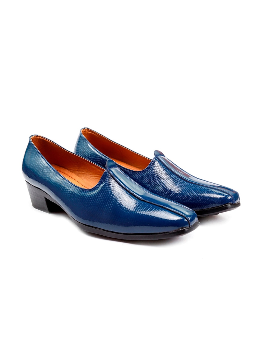 

Bxxy Men Textured Height Increasing Mojaris, Blue