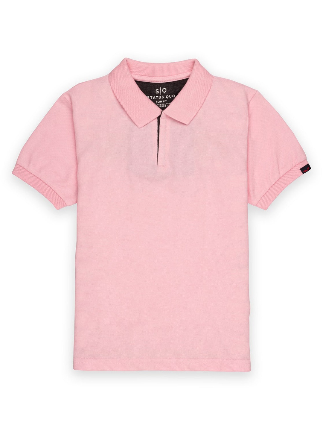 

Status Quo Boys Polo Collar Short Sleeves Pure Cotton Slim Fit T-shirt, Pink