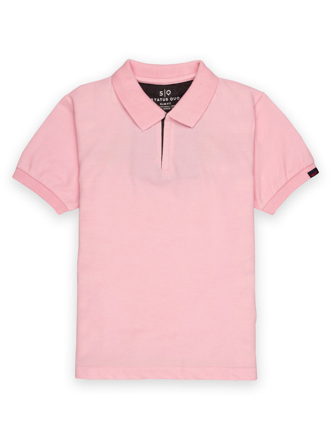 

Status Quo Boys Polo Collar Short Sleeves Pure Cotton Slim Fit T-shirt, Pink