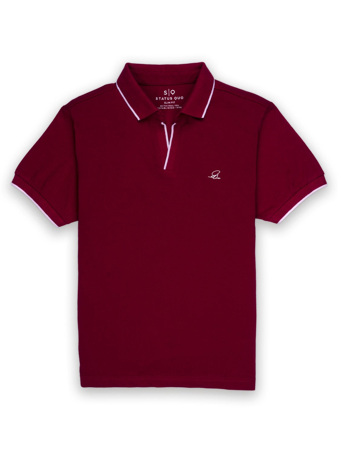 

Status Quo Boys Polo Collar Pure Cotton Slim Fit T-shirt, Maroon
