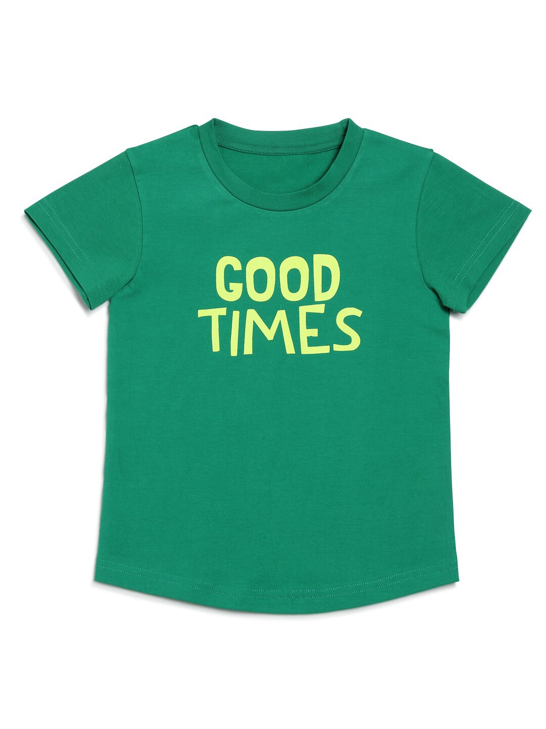 

DOOR74 Kids Typography Printed Cotton T-shirt, Green
