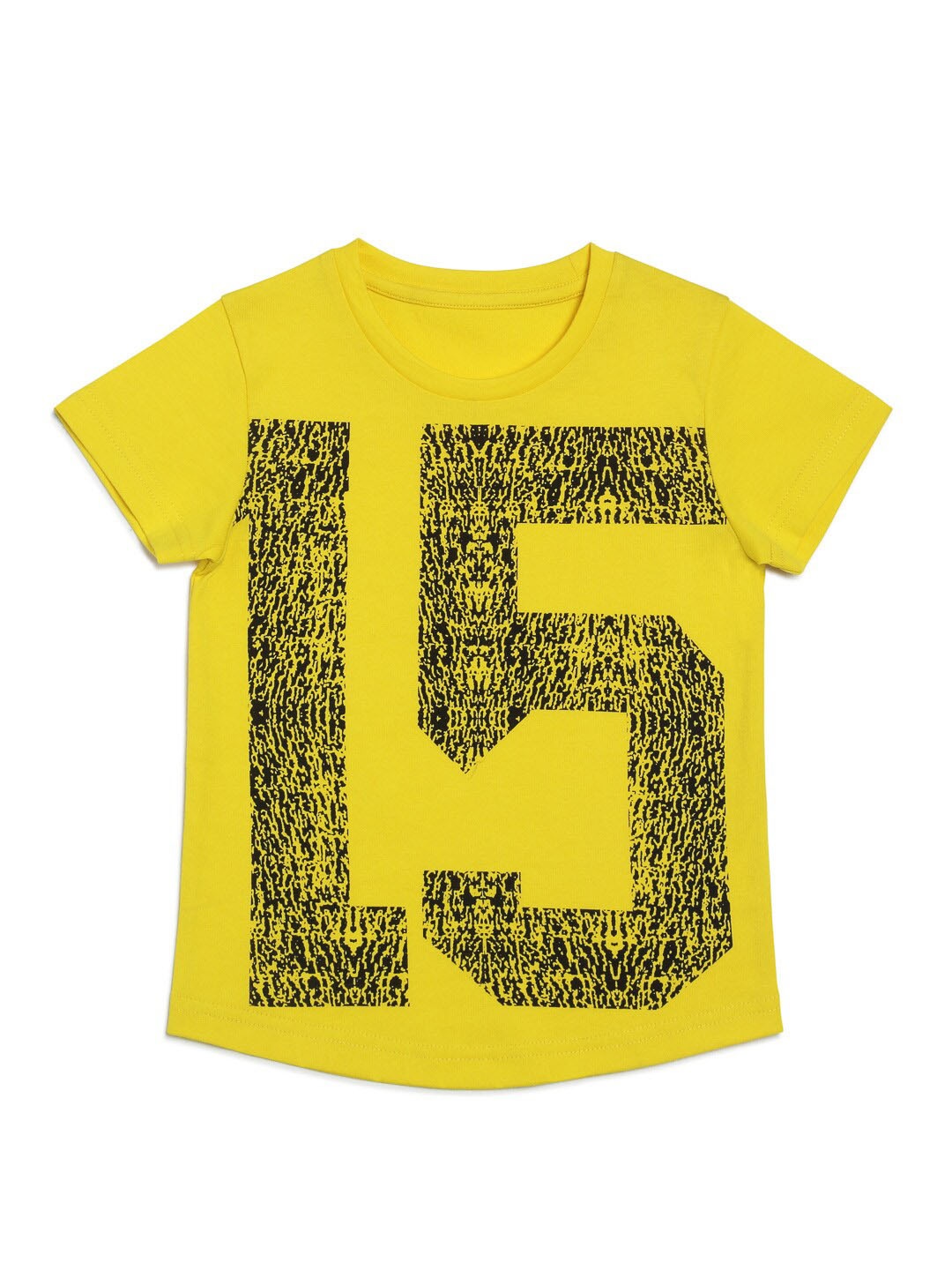 

DOOR74 Boys Typography Printed Cotton T-shirt, Yellow