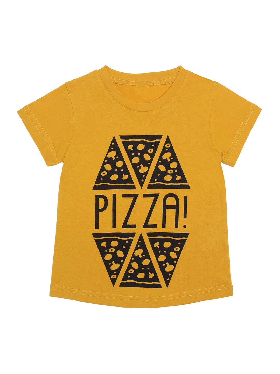 

DOOR74 Kids Typography Printed Cotton T-shirt, Mustard