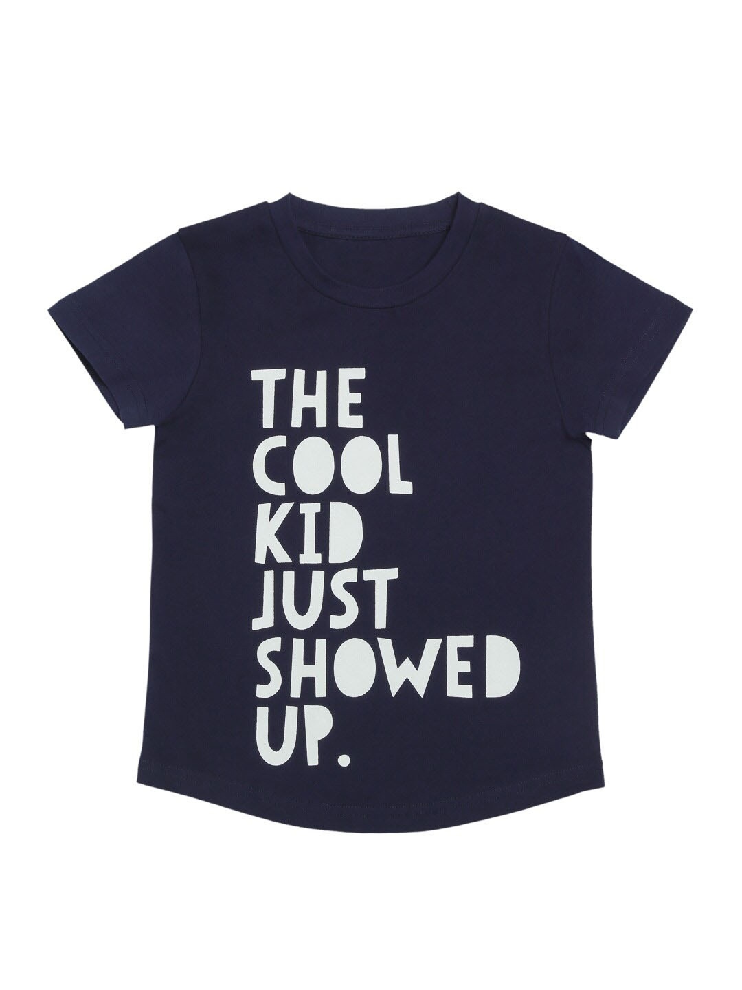 

DOOR74 Kids Typography Printed Cotton T-shirt, Navy blue