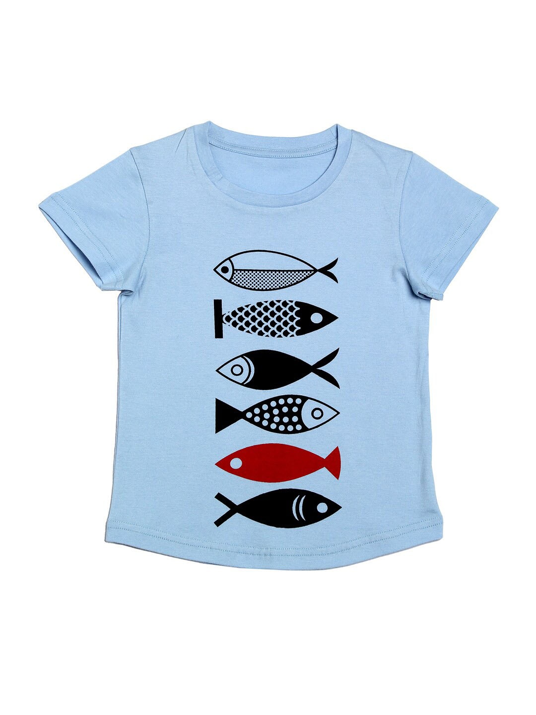 

DOOR74 Kids Graphic Printed Cotton T-shirt, Blue