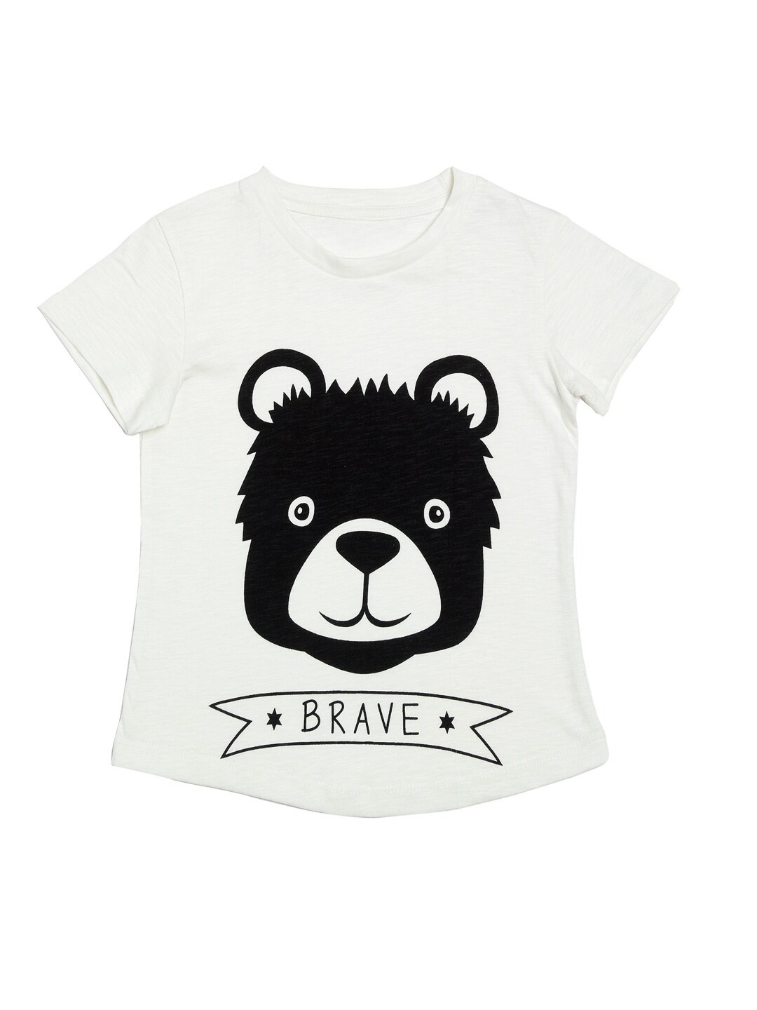 

DOOR74 Kids Typography Printed Cotton T-shirt, Off white