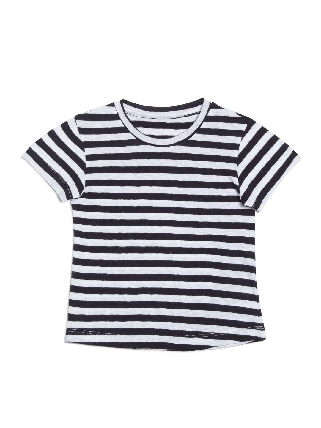 

DOOR74 Kids Striped Cotton T-shirt, Black