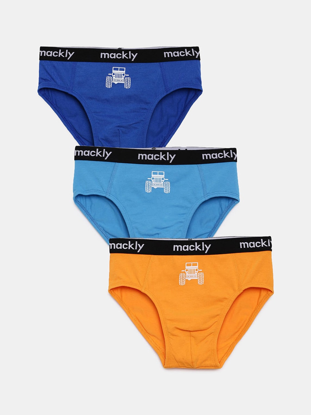 

Hopscotch Boys Pack Of 3 Printed Mid-Rise Basic Briefs, Blue