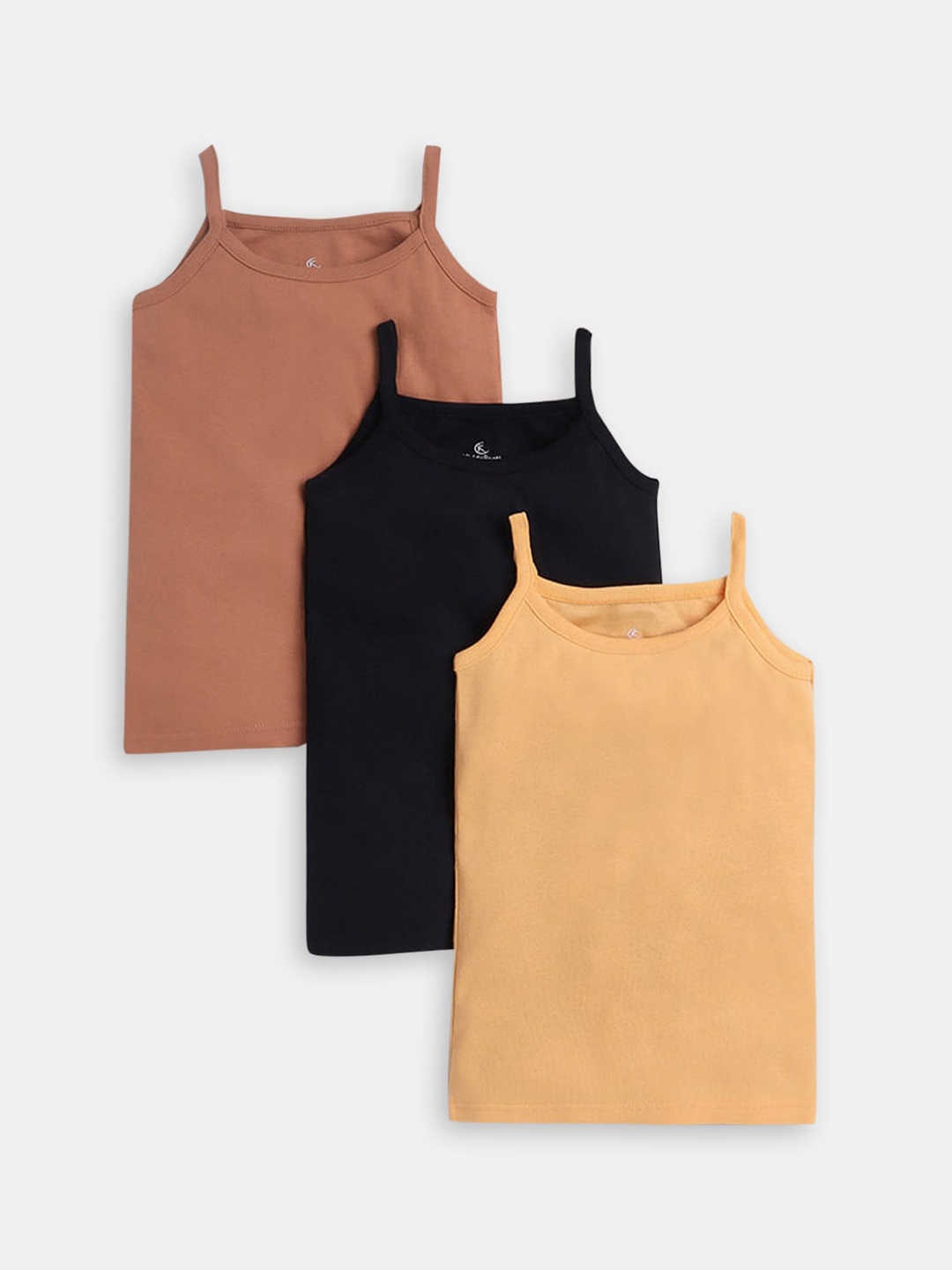 

Hopscotch Girls Pack Of 3 Cotton Camisole, Black