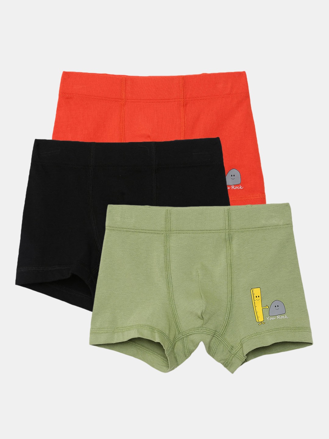 

Hopscotch Boys Pack Of 3 Mid-Rise Boxer-Style Briefs, Green