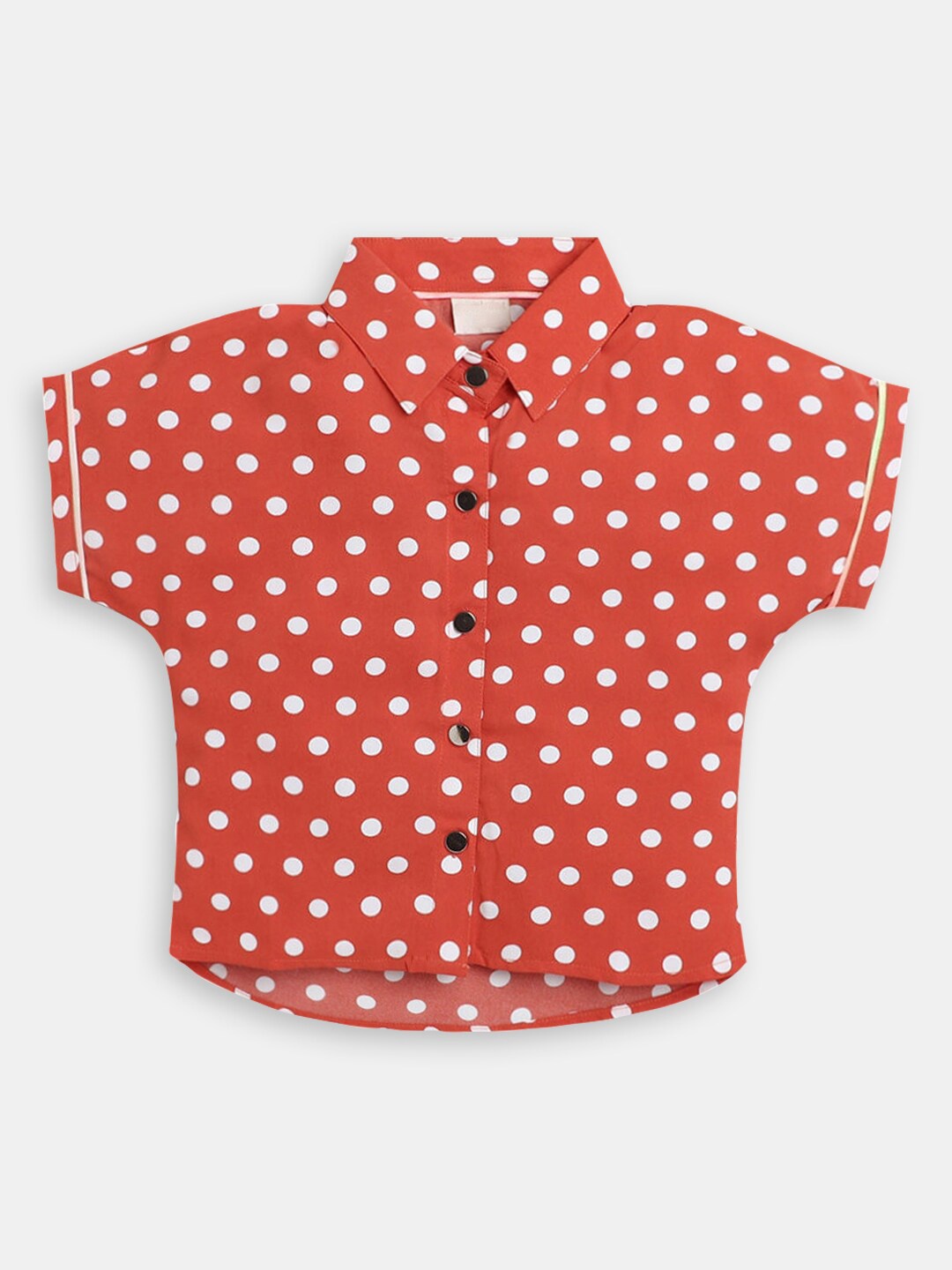 

Hopscotch Girls Polka Dot Printed Casual Shirt, Brown