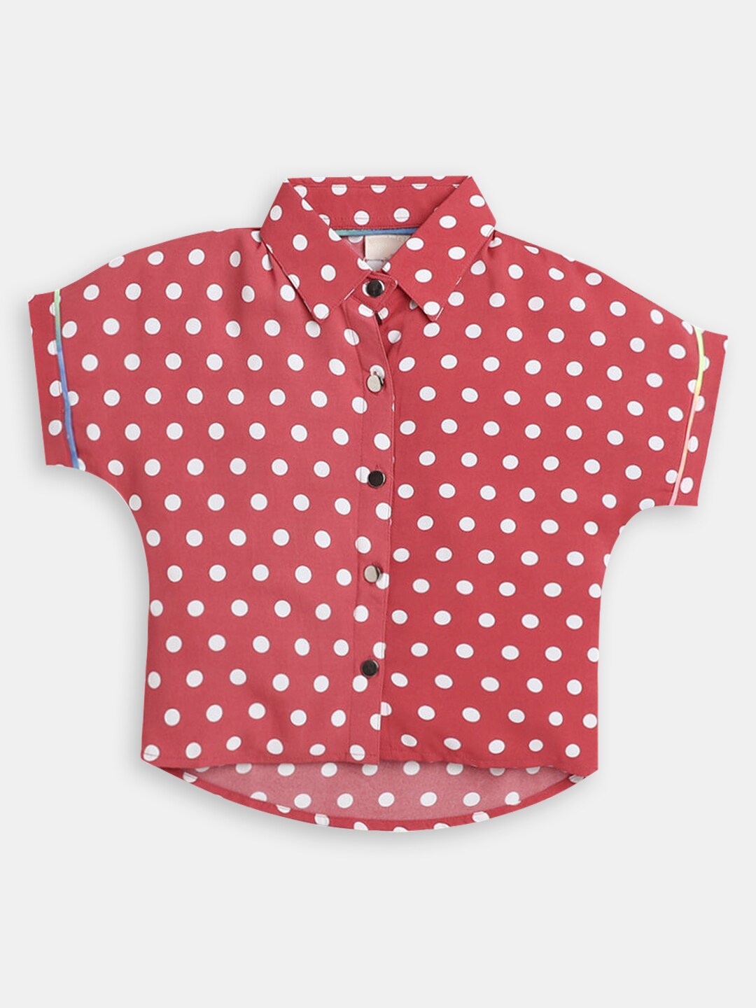 

Hopscotch Girls Polka Dot Printed Casual Shirt, Pink