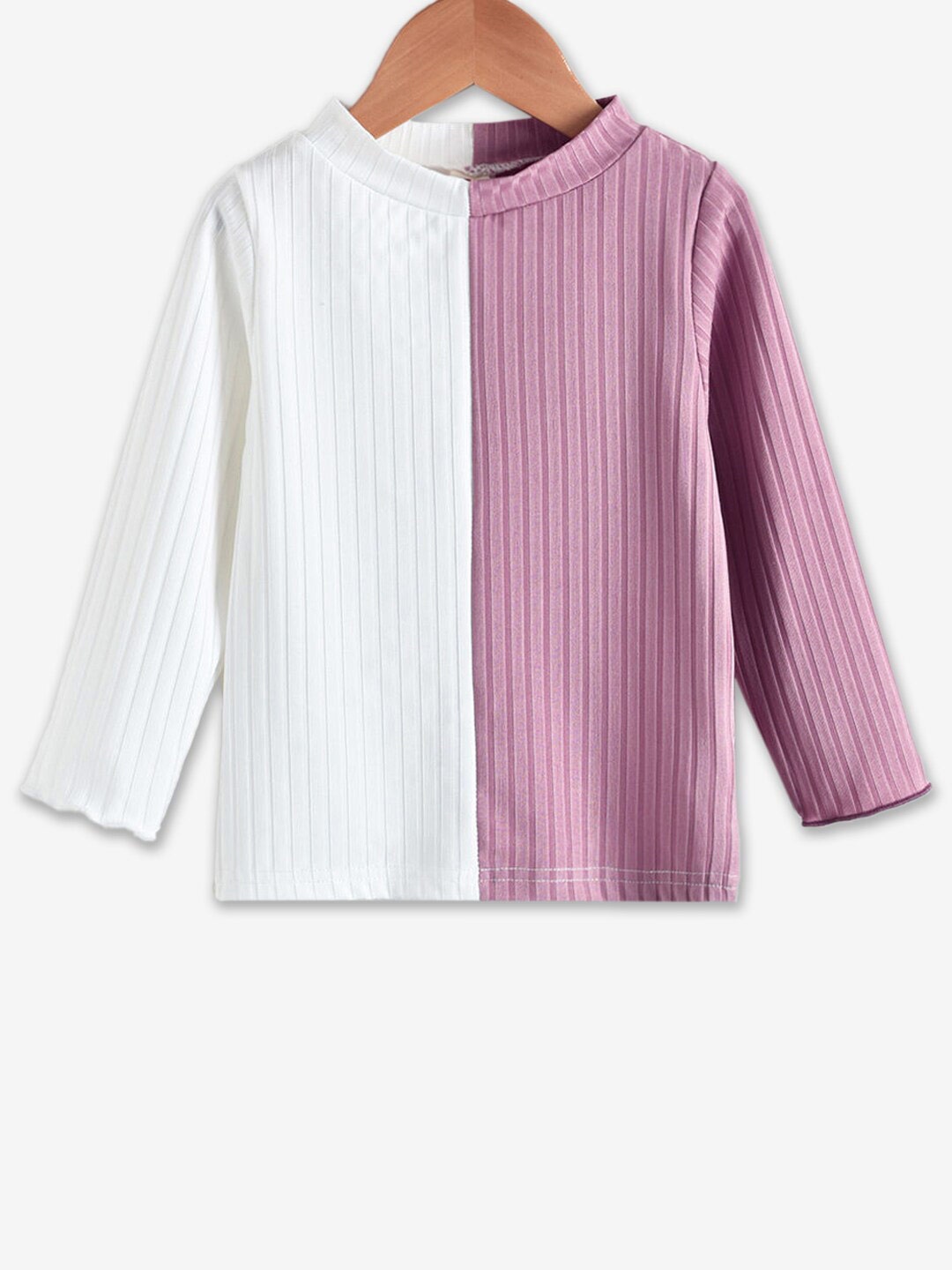 

Hopscotch Girls Striped Round Neck Long Sleeves T-shirt, White