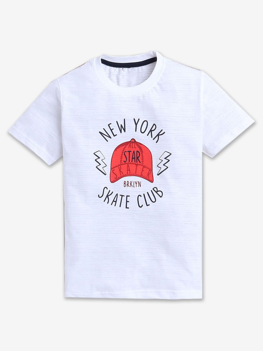 

Hopscotch Boys Typography Printed Cotton T-shirts, White