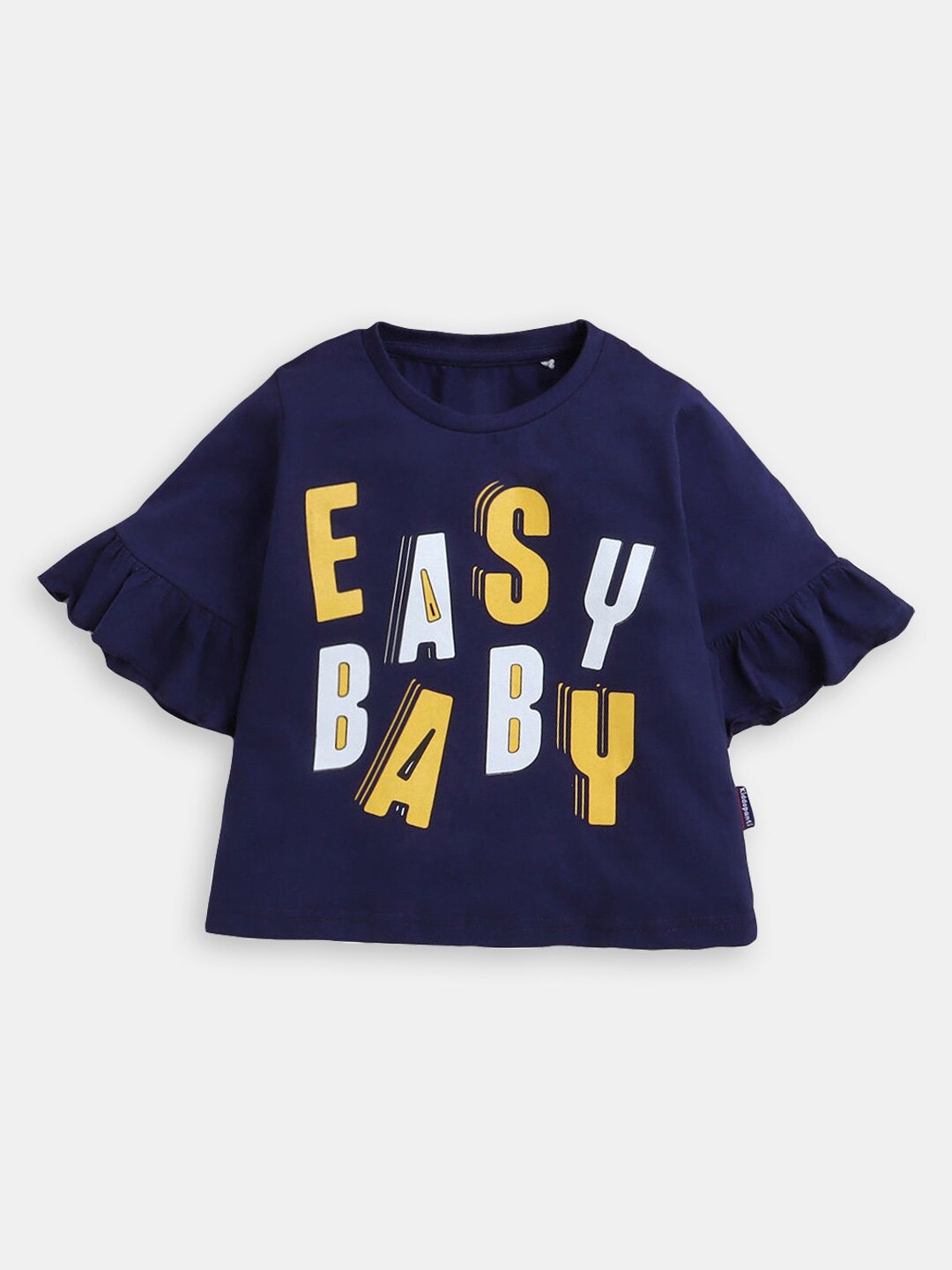 

Hopscotch Girls Typography Printed Cotton Top, Blue