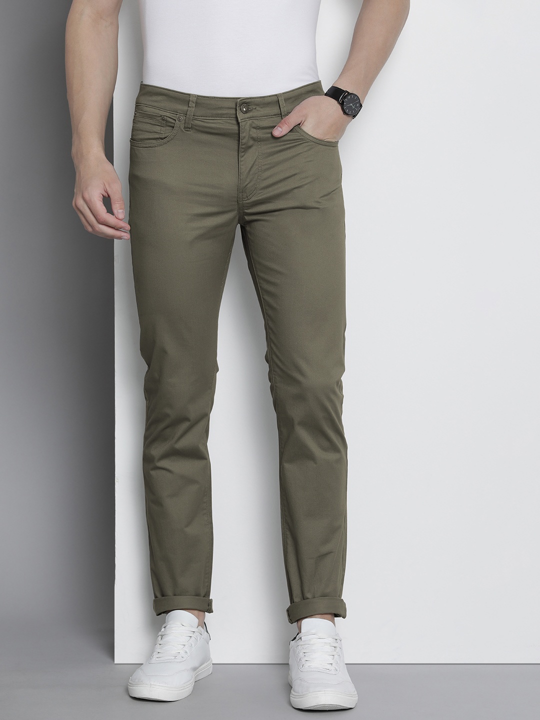 

Nautica Men Mid-Rise Slim Fit Chinos, Olive