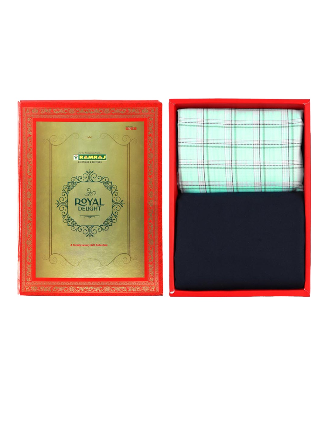 

Ramraj Men Checked Unstitched Shirt & Trouser Clothing Fabric, Green