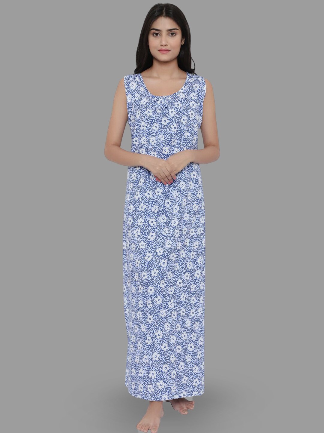 

PALIVAL Floral Printed Pure Cotton Maxi Nightdress, White