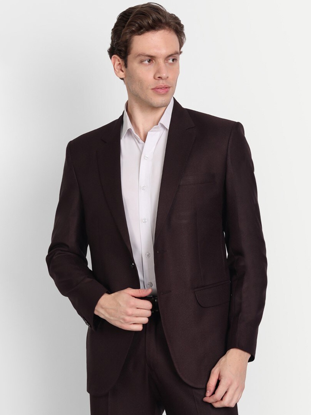 

TrulyFeb Slim Fit Single Breasted Cotton Blazers, Maroon