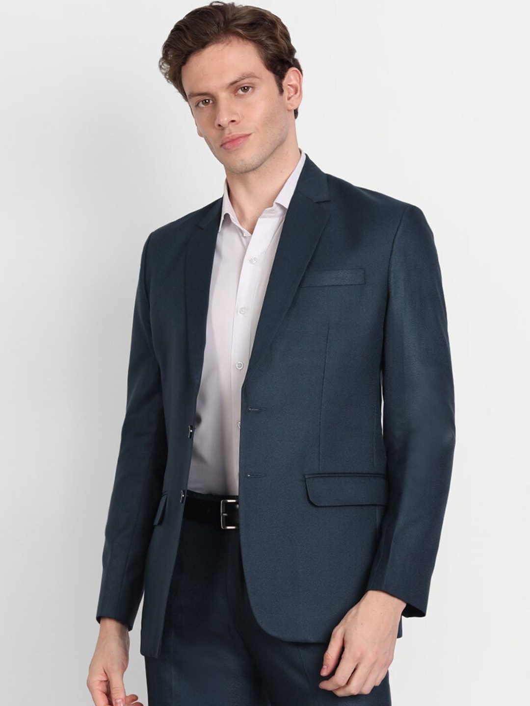 

TrulyFeb Slim Fit Single Breasted Cotton Blazer, Green