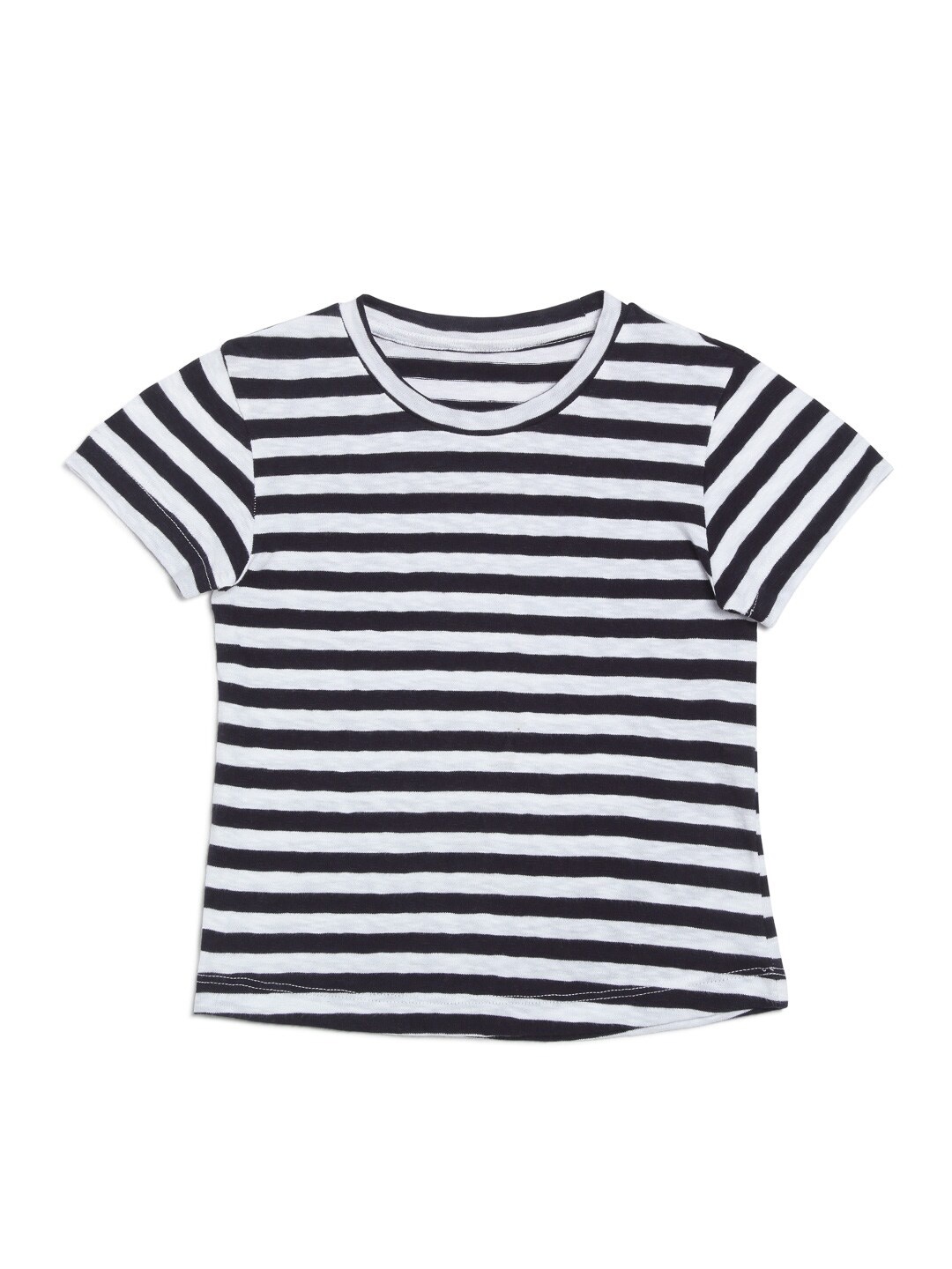 

DOOR74 Kids Striped Cotton T-shirt, Black