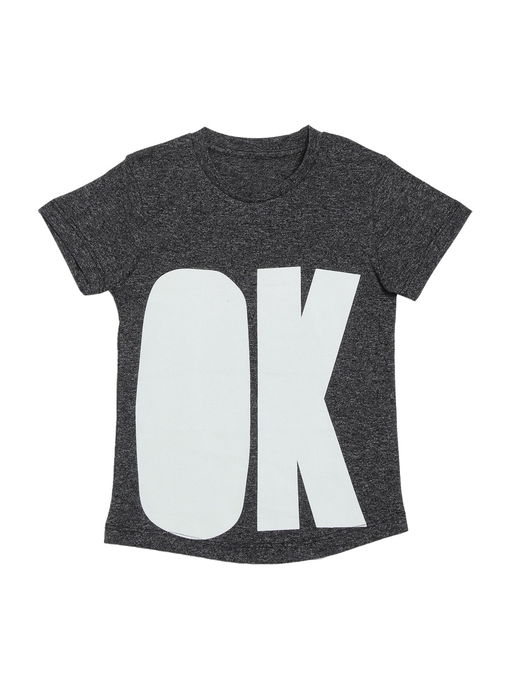 

DOOR74 Kids Typography Printed Cotton T-shirt, Grey