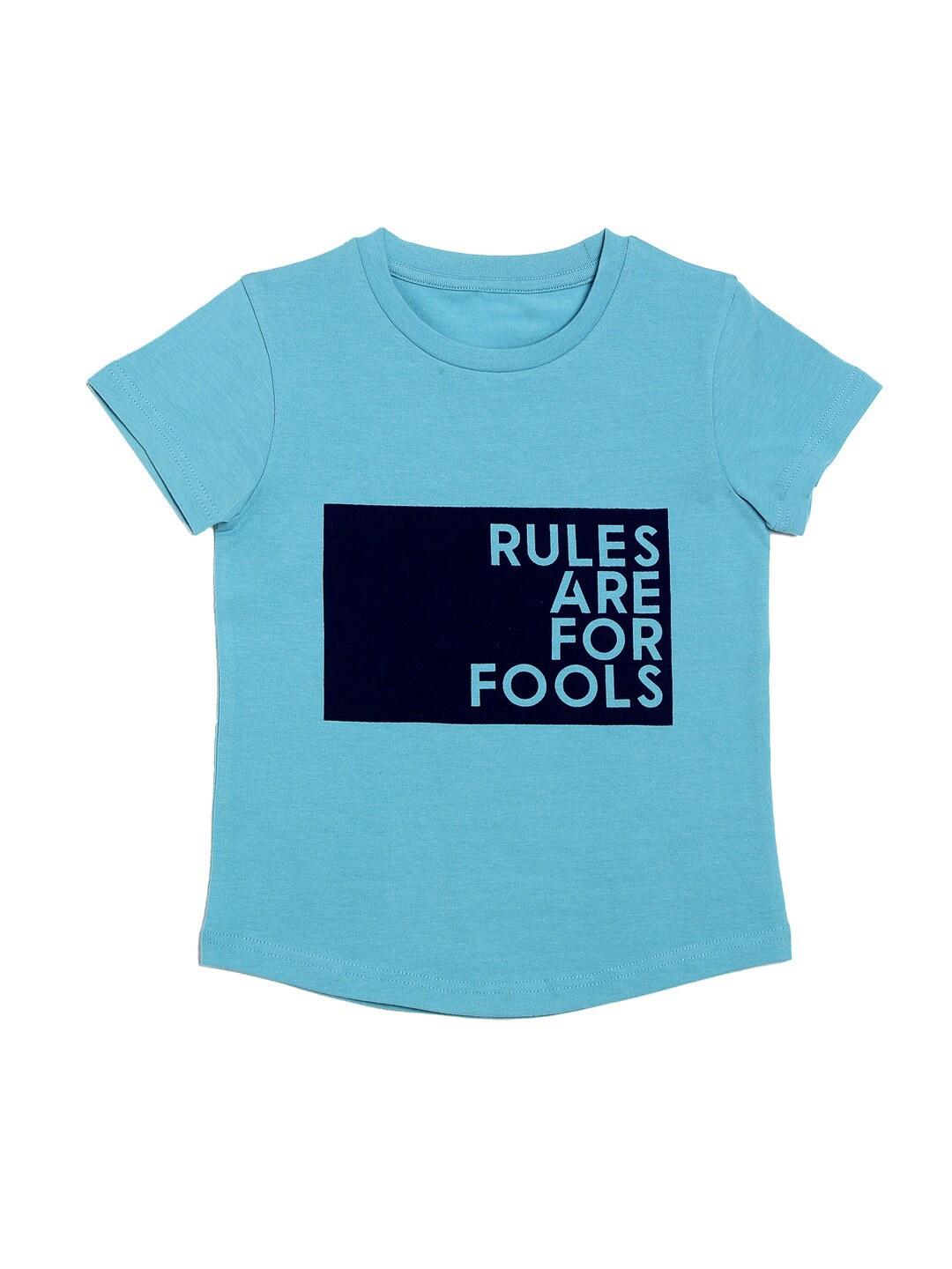 

DOOR74 Kids Typography Printed Cotton T-shirt, Blue