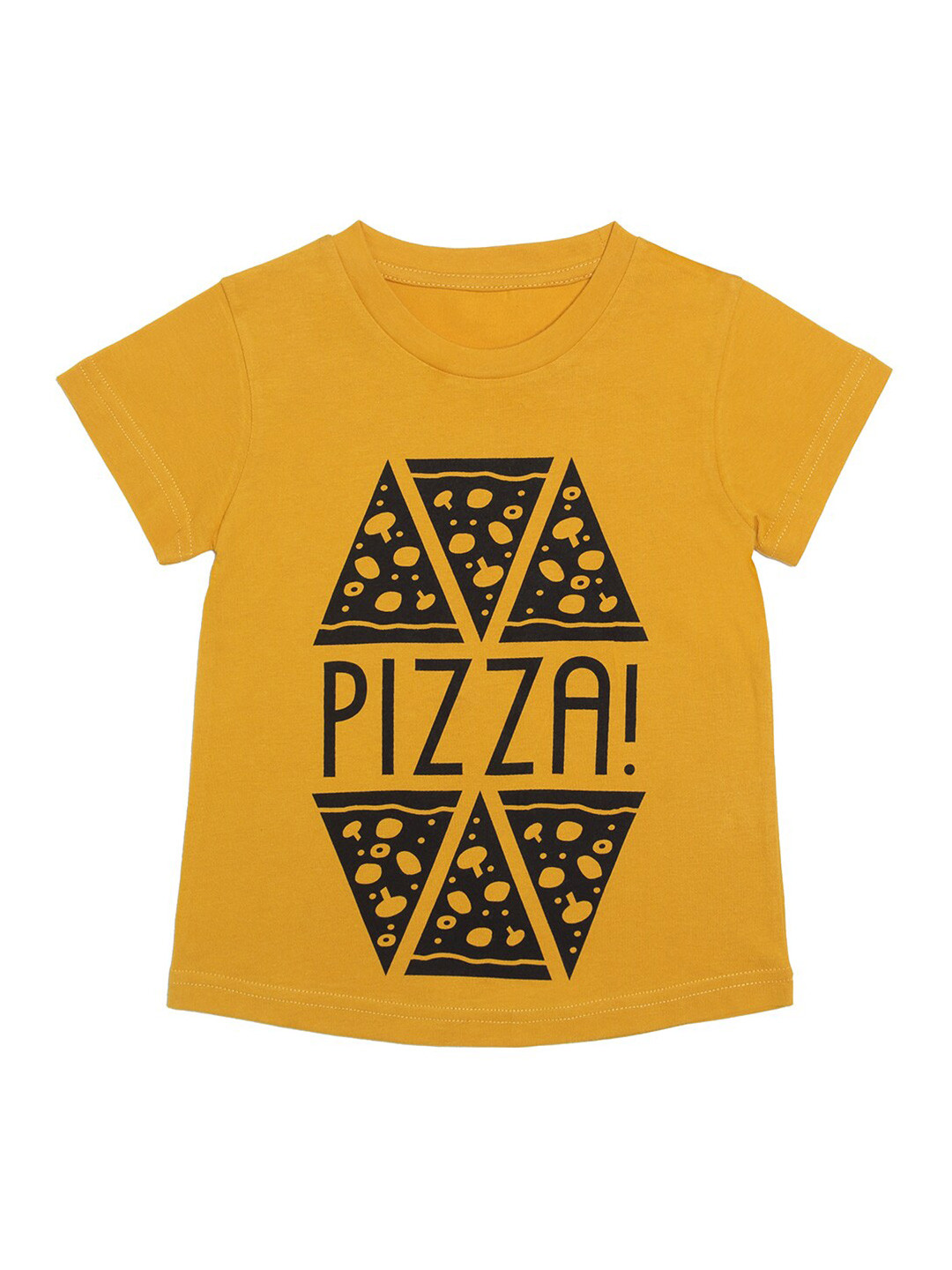 

DOOR74 Kids Typography Printed Cotton T-shirt, Mustard