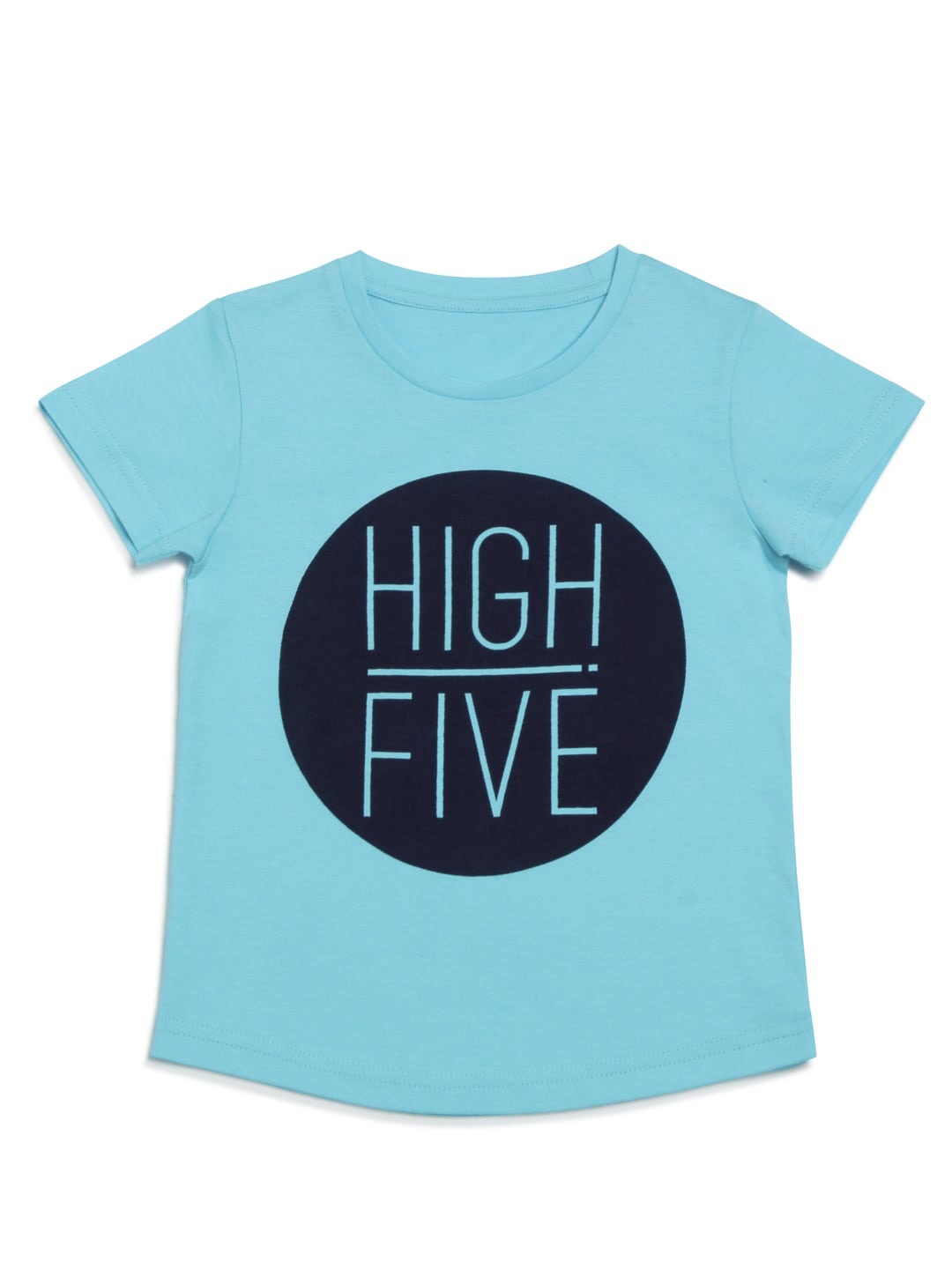 

DOOR74 Girls Typography Printed Cotton T-shirt, Blue