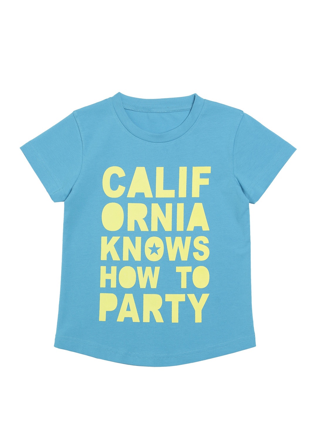 

DOOR74 Kids Typography Printed Cotton T-shirt, Blue