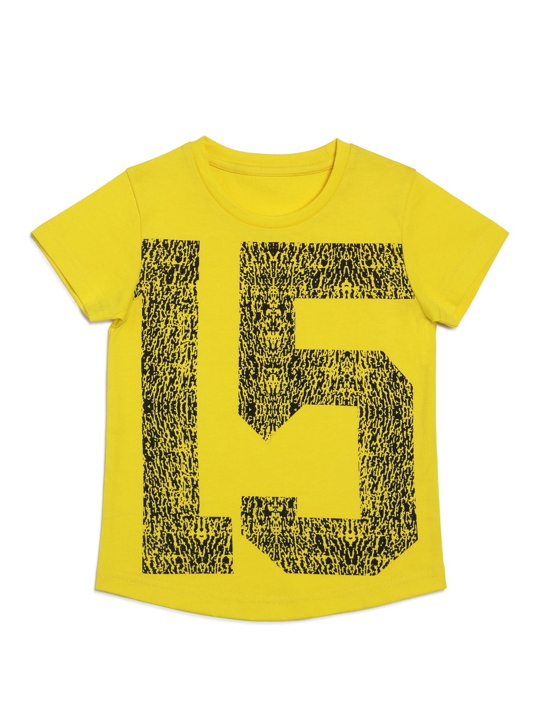 

DOOR74 Girls Printed Cotton T-shirt, Yellow